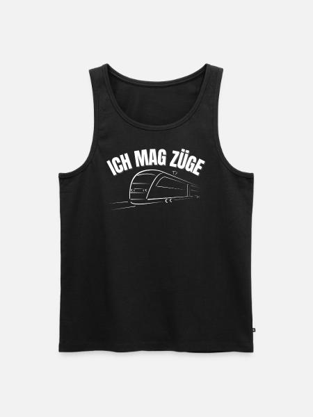 Ich mag Züge - Männer Premium Bio Tank Top - Schwarz