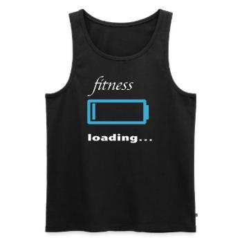 Chargement de fitness... - Débardeur bio Premium Homme - noir - Devant - AI Model Male 178 light (178cm)
