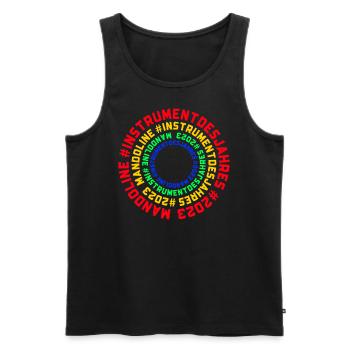 Mandoline Instrument des Jahres Bunte Kreise - Männer Premium Bio Tank Top - Schwarz - Vorne - Michal (187cm)