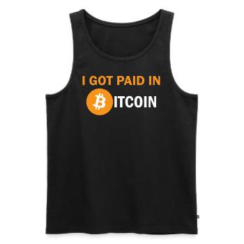 I GOT PAID IN BITCOIN - Männer Premium Bio Tank Top - Schwarz - Vorne - Michal (187cm)