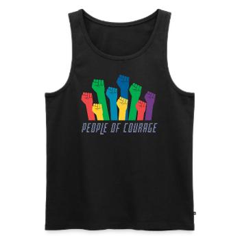 people of courage - Männer Premium Bio Tank Top - Schwarz - Vorne - Michal (187cm)