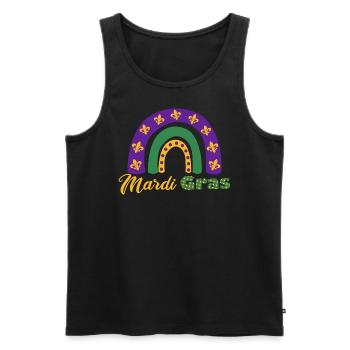 Mardi Gras Rainbow | Carnival - Men's Premium Organic Tank Top - black - Front - Michal (187cm)