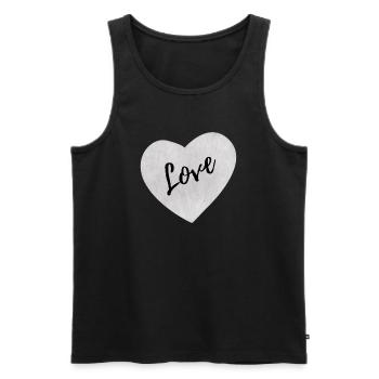 Valentinstag Herz mit LIebe - Männer Premium Bio Tank Top - Schwarz - Vorne - AI Model Male 178 light (178cm)