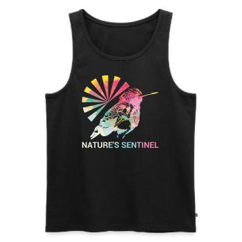 Gardiens de la nature #Kolibri - Débardeur bio Premium Homme - noir - Devant - AI Model Male 178 light (178cm)