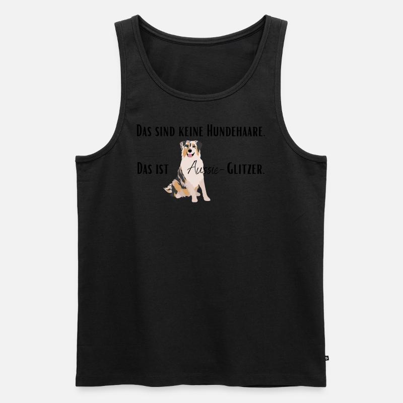 Kein Hundehaar, Aussie-Glitzer! - Männer Premium Bio Tank Top - Schwarz