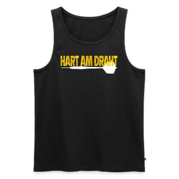 Dart hart am Draht - Männer Premium Bio Tank Top - Schwarz - Vorne - AI Model Male 178 light (178cm)