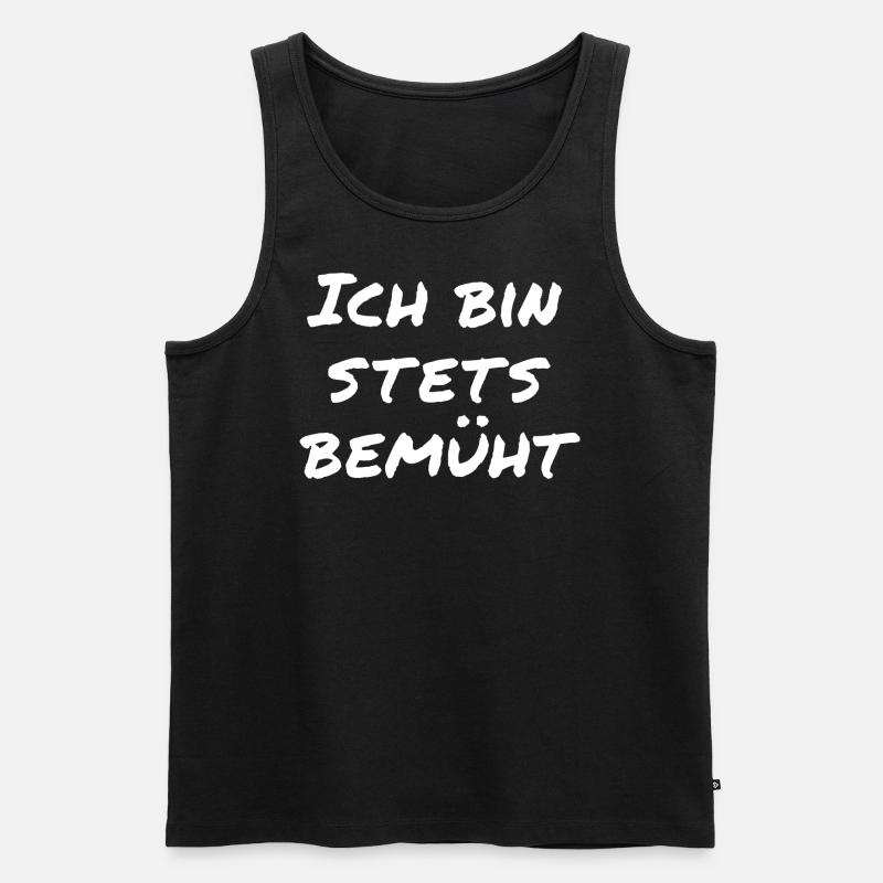 Ich bin stets bemüht - Männer Premium Bio Tank Top - Schwarz