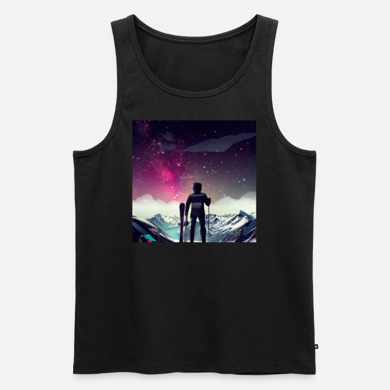 Skifahrer on top - Männer Premium Bio Tank Top - Schwarz