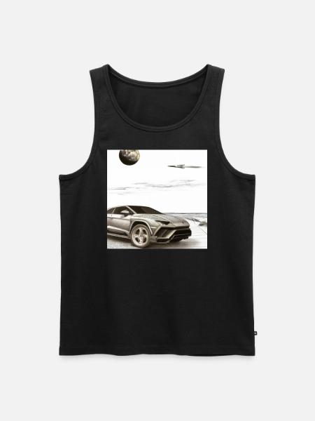 SUV on the beach - Men's Premium Organic Tank Top - black