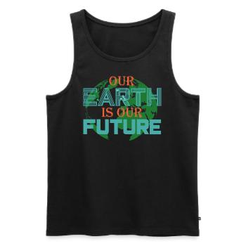 Save the earth - Männer Premium Bio Tank Top - Schwarz - Vorne - Michal (187cm)