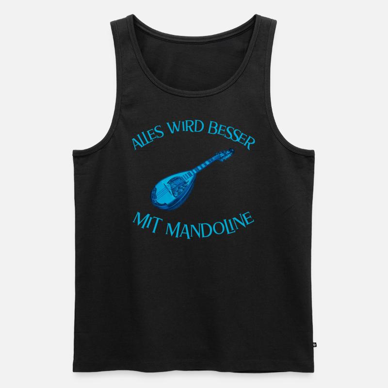Alles wird besser mit Mandoline - Männer Premium Bio Tank Top - Schwarz