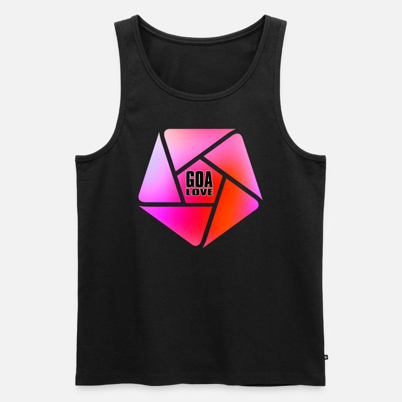 GOA LOVE - Männer Premium Bio Tank Top - Schwarz