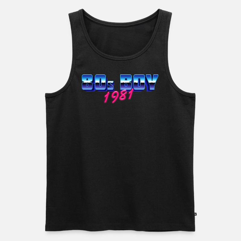 80's Boy 1981, Geburtsshirt - Männer Premium Bio Tank Top - Schwarz