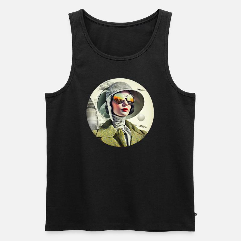 Retro Flash No44 - Männer Premium Bio Tank Top - Schwarz