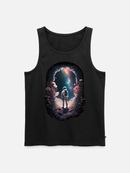Astronaut blickt auf Sterne Surreal Sci-Fi Weltall - Männer Premium Bio Tank Top - Schwarz