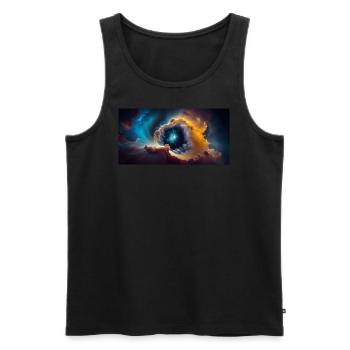 Bluewing Nebula extreme close up Galaxy - Männer Premium Bio Tank Top - Schwarz - Vorne - AI Model Male 178 light (178cm)