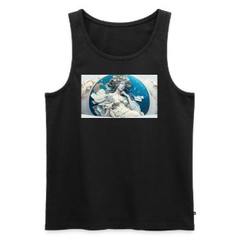 Terra World - Männer Premium Bio Tank Top - Schwarz - Vorne - Michal (187cm)