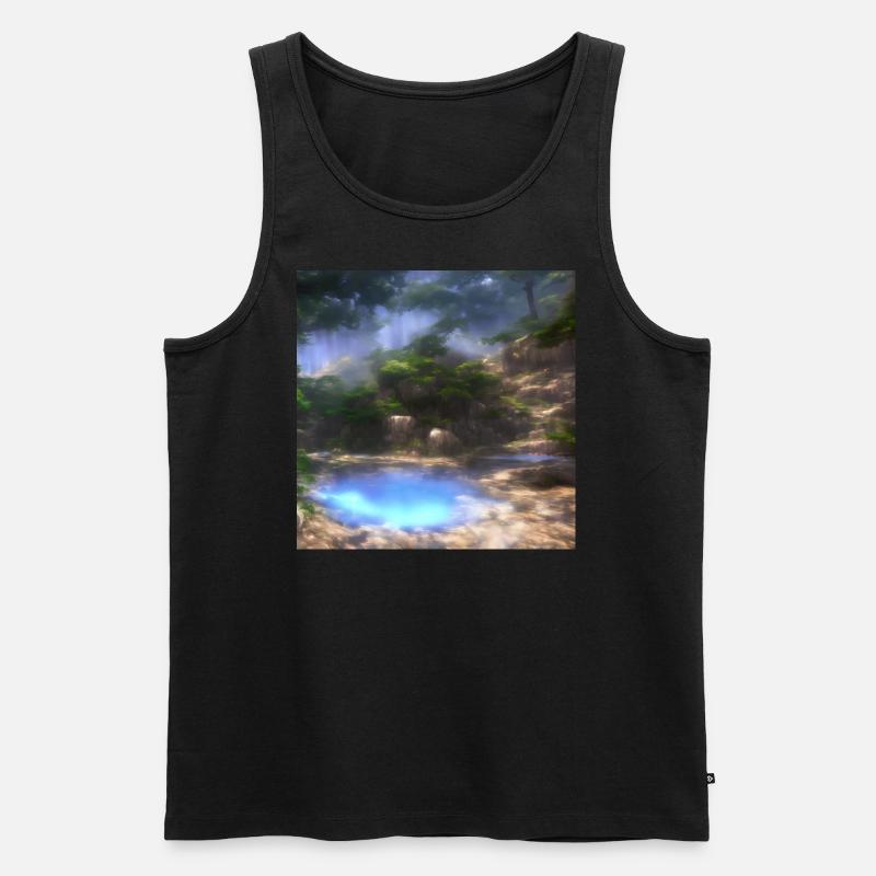Traumhafte Quelle - Männer Premium Bio Tank Top - Schwarz