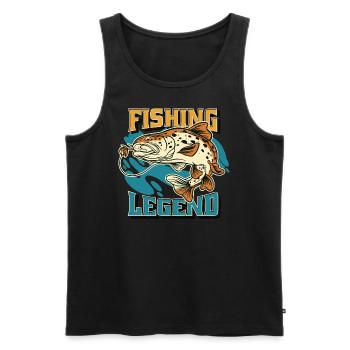 FISHING LEGEND I FISCHER I FISCHEN - Männer Premium Bio Tank Top - Schwarz - Vorne - Michal (187cm)