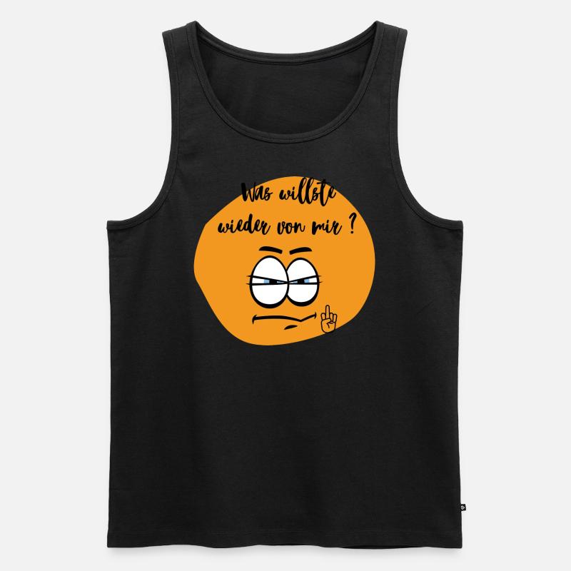 was willst du ! - Männer Premium Bio Tank Top - Schwarz