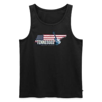 Tennessee États-Unis Carte murale rétro États-Unis - Débardeur bio Premium Homme - noir - Devant - Michal (187cm)