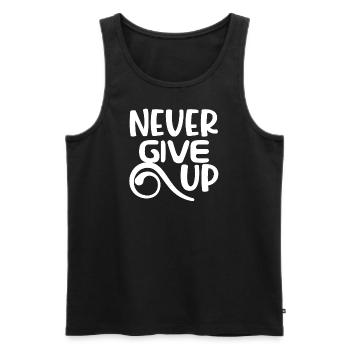 Never give up nspirational Motivational Quotes - Männer Premium Bio Tank Top - Schwarz - Vorne - AI Model Male 178 light (178cm)