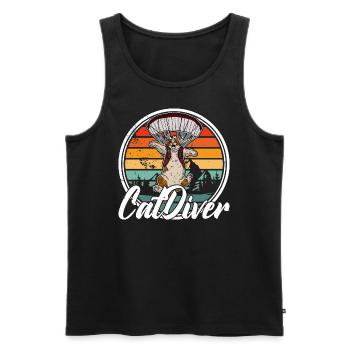 Freefly Catdiver Skydiving Skydiver paraglider - Männer Premium Bio Tank Top - Schwarz - Vorne - Michal (187cm)