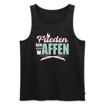 Frieden schaffen ohne Affen! - Männer Premium Bio Tank Top - Schwarz - Vorne - Michal (187cm)