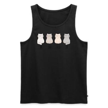 Un Deux Trois Cat - Gift for cat and animal lover - Männer Premium Bio Tank Top - Schwarz - Vorne - Michal (187cm)