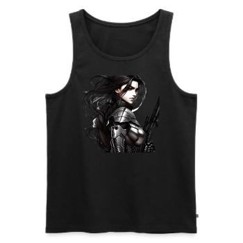 Kriegerin - Männer Premium Bio Tank Top - Schwarz - Vorne - Michal (187cm)