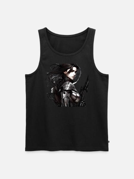 Kriegerin - Männer Premium Bio Tank Top - Schwarz