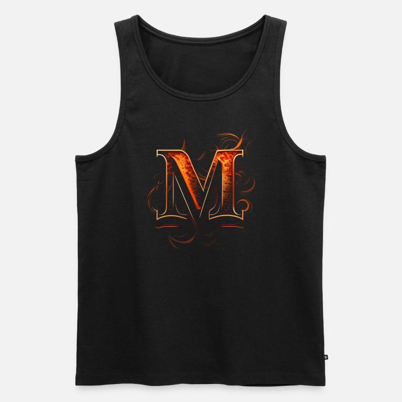 M Anfangsbuchstabe - Männer Premium Bio Tank Top - Schwarz