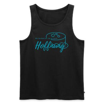 Wo Kuchen ist, da ist auch Hoffnung - Männer Premium Bio Tank Top - Schwarz - Vorne - AI Model Male 178 light (178cm)