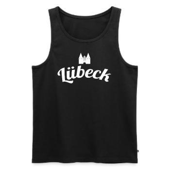 Lübeck weiß - Männer Premium Bio Tank Top - Schwarz - Vorne - Michal (187cm)