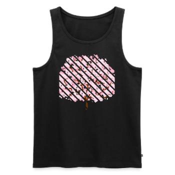 Fleurs de cerisier au printemps - Débardeur bio Premium Homme - noir - Devant - Michal (187cm)