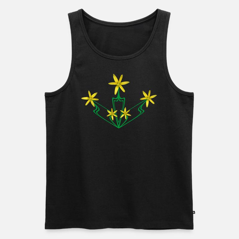 blumen 005 - Männer Premium Bio Tank Top - Schwarz