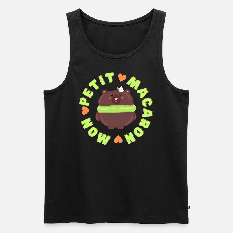 mon petit macaron Bär - Männer Premium Bio Tank Top - Schwarz
