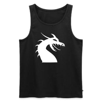 Silhouette de tête de dragon - Débardeur bio Premium Homme - noir - Devant - Michal (187cm)