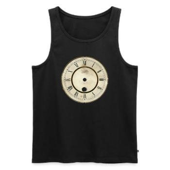 Römisches Ziffernblatt - Latein Design - Männer Premium Bio Tank Top - Schwarz - Vorne - Michal (187cm)