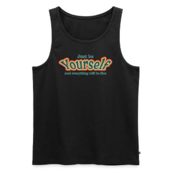 just be yourself - Männer Premium Bio Tank Top - Schwarz - Vorne - Michal (187cm)