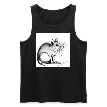 Ratte - Männer Premium Bio Tank Top - Schwarz - Vorne - Michal (187cm)