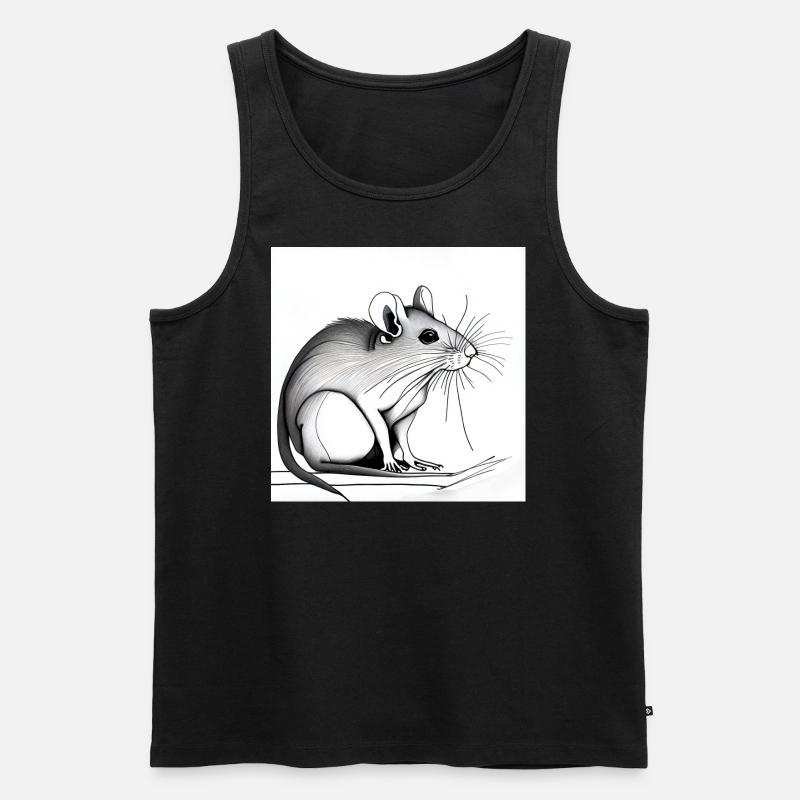 Ratte - Männer Premium Bio Tank Top - Schwarz