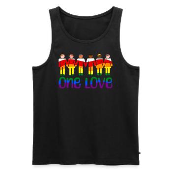 One love rainbow pride outfit - Men's Premium Organic Tank Top - black - Front - AI Model Male 178 light (178cm)