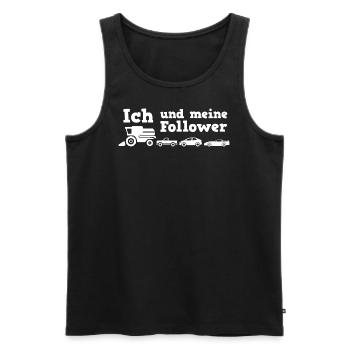 Ich und meine Follower Landmaschine - Männer Premium Bio Tank Top - Schwarz - Vorne - Michal (187cm)