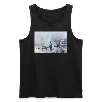 Natur wie gemalt - Männer Premium Bio Tank Top - Schwarz - Vorne - AI Model Male 178 light (178cm)