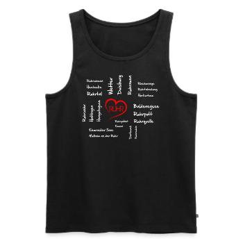 Wortnetz Ruhr Ruhrgebiet - Männer Premium Bio Tank Top - Schwarz - Vorne - Michal (187cm)