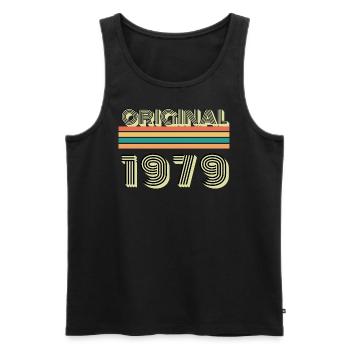 Original 1979 Jahrgang Vintage Retro - Débardeur bio Premium Homme - noir - Devant - AI Model Male 178 light (178cm)