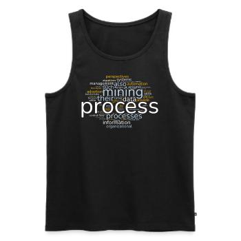 Word Cloud Process Mining light - Men's Premium Organic Tank Top - black - Front - AI Model Male 178 light (178cm)