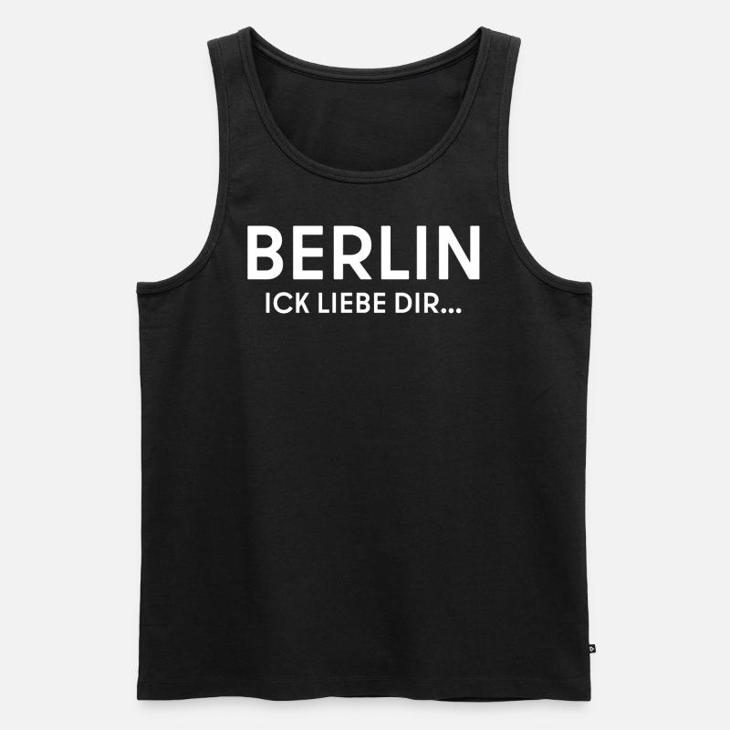 Berlin ick liebe dir - Männer Premium Bio Tank Top - Schwarz