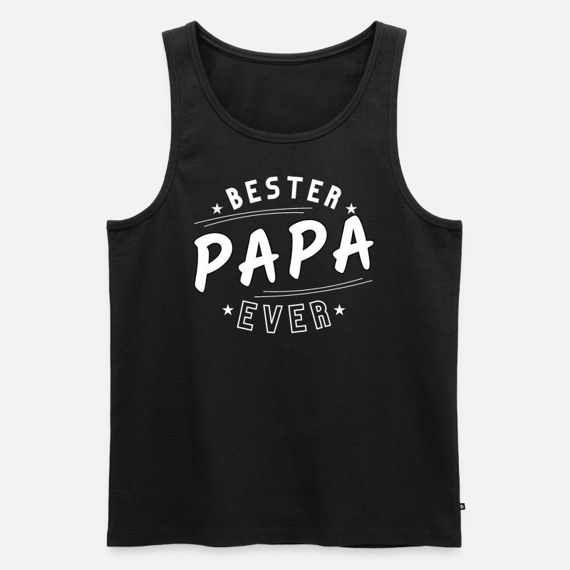 Bester Papa ever - Männer Premium Bio Tank Top - Schwarz